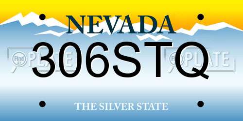 306STQ Nevada License Plate