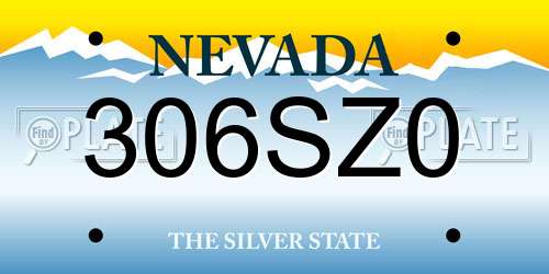 306SZ0 Nevada License Plate