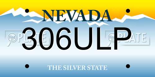 306ULP Nevada License Plate
