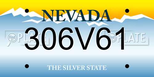 306V61 Nevada License Plate