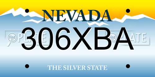 306XBA Nevada License Plate
