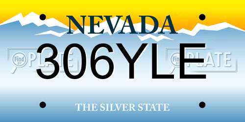 306YLE Nevada License Plate