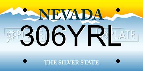 306YRL Nevada License Plate