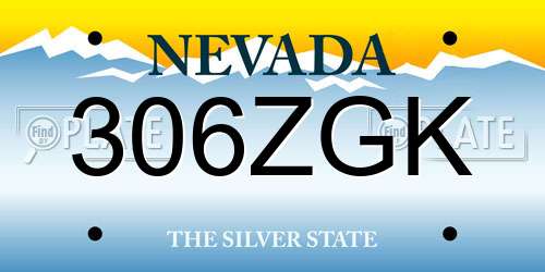 306ZGK Nevada License Plate
