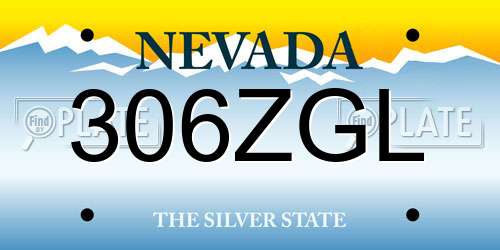 306ZGL Nevada License Plate