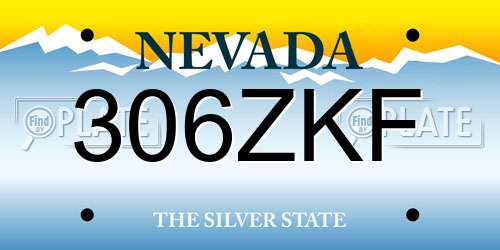 306ZKF Nevada License Plate