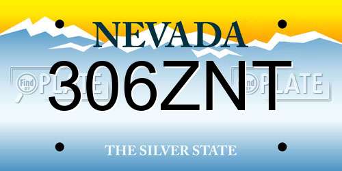 306ZNT Nevada License Plate