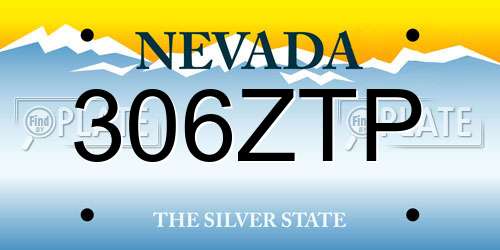306ZTP Nevada License Plate