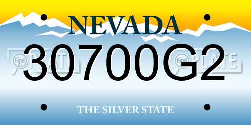 30700G2 Nevada License Plate