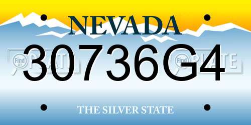 30736G4 Nevada License Plate