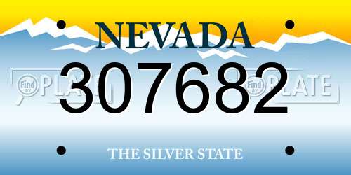 307682 Nevada License Plate