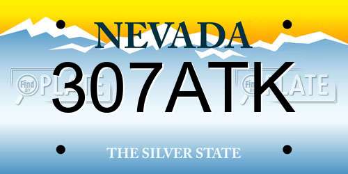 307ATK Nevada License Plate