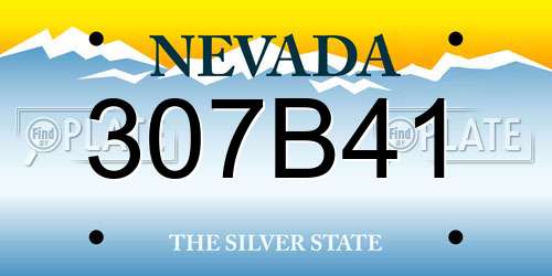 307B41 Nevada License Plate