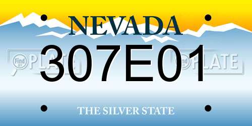 307E01 Nevada License Plate