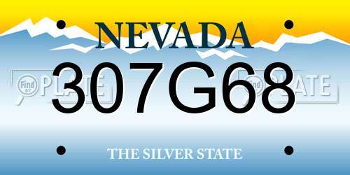 307G68 Nevada License Plate