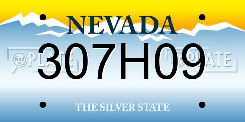 307H09 Nevada License Plate