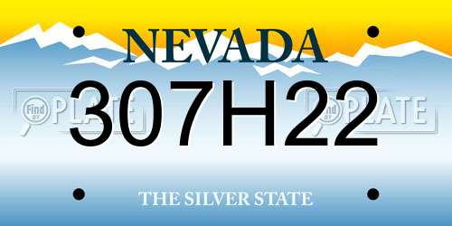 307H22 Nevada License Plate