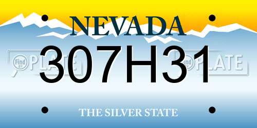 307H31 Nevada License Plate