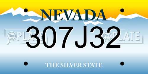 307J32 Nevada License Plate