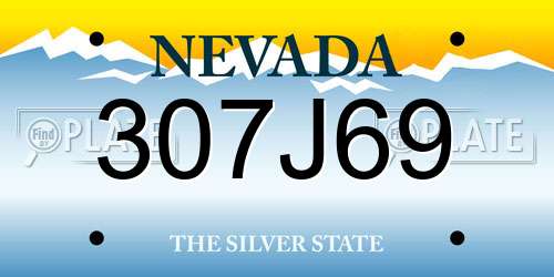 307J69 Nevada License Plate