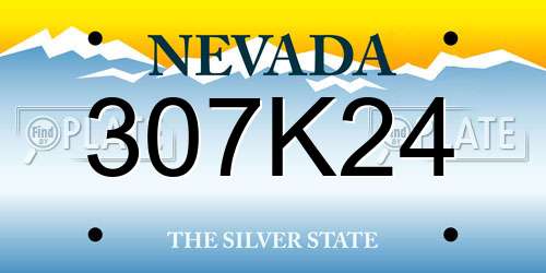 307K24 Nevada License Plate