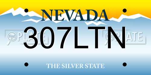 307LTN Nevada License Plate
