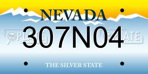 307N04 Nevada License Plate