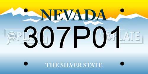 307P01 Nevada License Plate