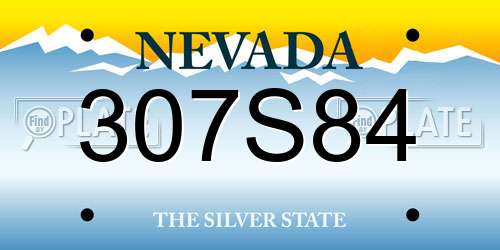 307S84 Nevada License Plate