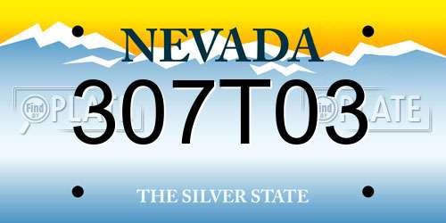 307T03 Nevada License Plate