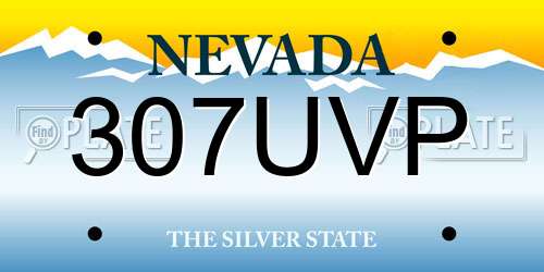 307UVP Nevada License Plate