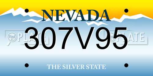 307V95 Nevada License Plate