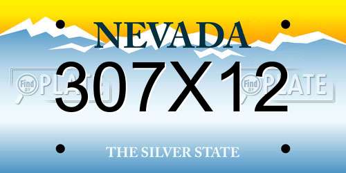307X12 Nevada License Plate