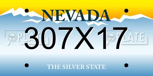 307X17 Nevada License Plate