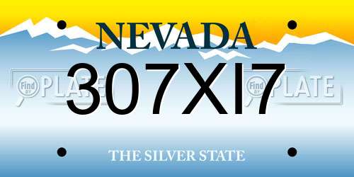 307XI7 Nevada License Plate