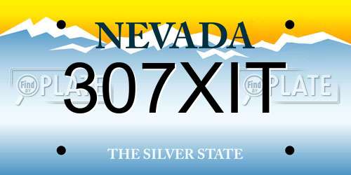 307XIT Nevada License Plate
