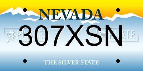 307XSN Nevada License Plate