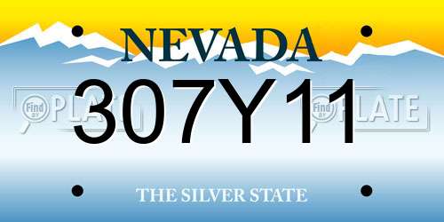 307Y11 Nevada License Plate