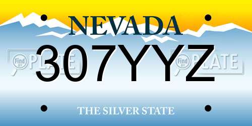 307YYZ Nevada License Plate