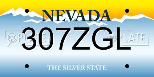 307ZGL Nevada License Plate