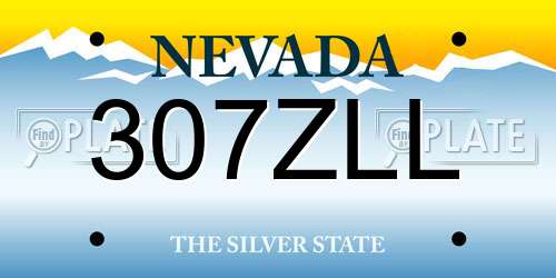 307ZLL Nevada License Plate