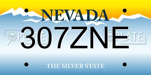 307ZNE Nevada License Plate