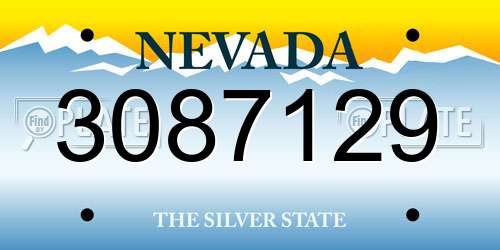 3087129 Nevada License Plate