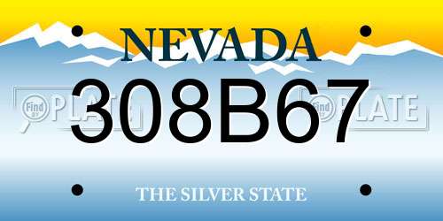 308B67 Nevada License Plate