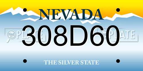 308D60 Nevada License Plate