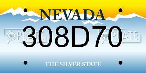 308D70 Nevada License Plate