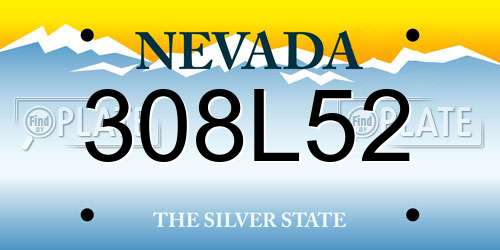 308L52 Nevada License Plate