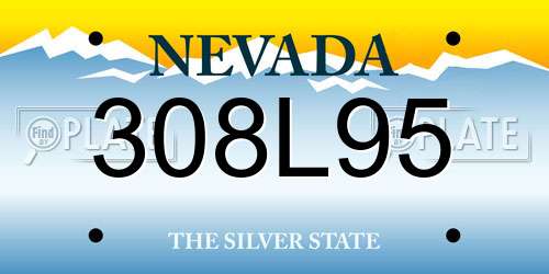 308L95 Nevada License Plate