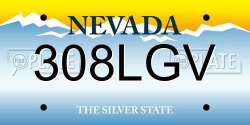 308LGV Nevada License Plate