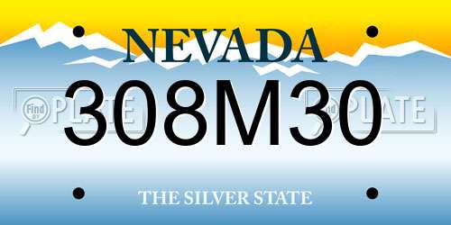 308M30 Nevada License Plate